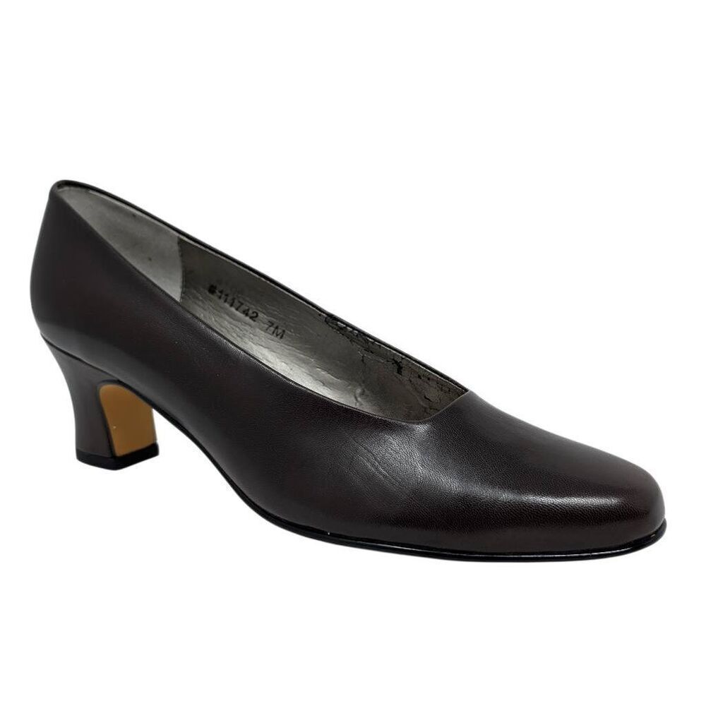 Ross Hommerson 7 Dark Brown Comfort Heels NWD Pumps Vintage Career Librarian